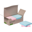 Q-CONNECT Quick Notes Recycled pastel, ft 76 x 76 mm, 100 vel, doos van 12 stuks in geassorteerde kleuren