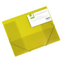 Q-CONNECT A4 Plastic Folder with Flaps and Elastic Closure Yellow Transparent