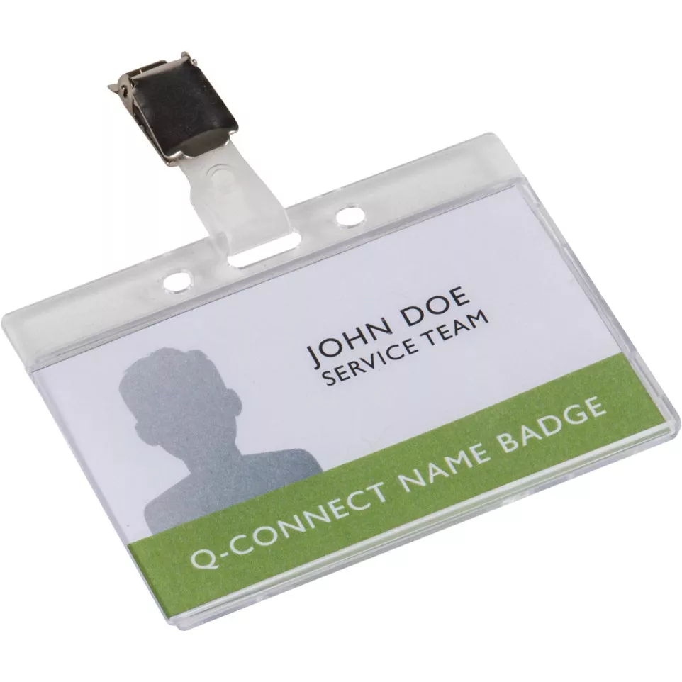 Q-CONNECT badge avec clip 85 x 54 mm