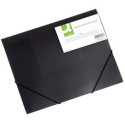 Q-Connect A4 Elastic Folder with 3 Flaps Polypropylene Black