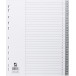 Q-CONNECT intercalaires, A4, PP, 11-gaatspeforatie, avec page de garde, jeu de 1-31, 31 onglets, gris
