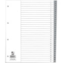 Q-CONNECT intercalaires, A4, PP, 11-gaatspeforatie, avec page de garde, jeu de 1-31, 31 onglets, gris