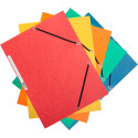 Q-CONNECT farde à rabats, A4, 3 rabats et élastiques, carton, assorti, paquet de 10 pièces