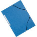 Q-CONNECT farde à rabats, A4, 3 rabats et élastiques, carton, bleu