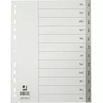 Q-CONNECT intercalaires, A4, PP, 11 trous, avec page de garde, jeu de Jan-Déc, gris