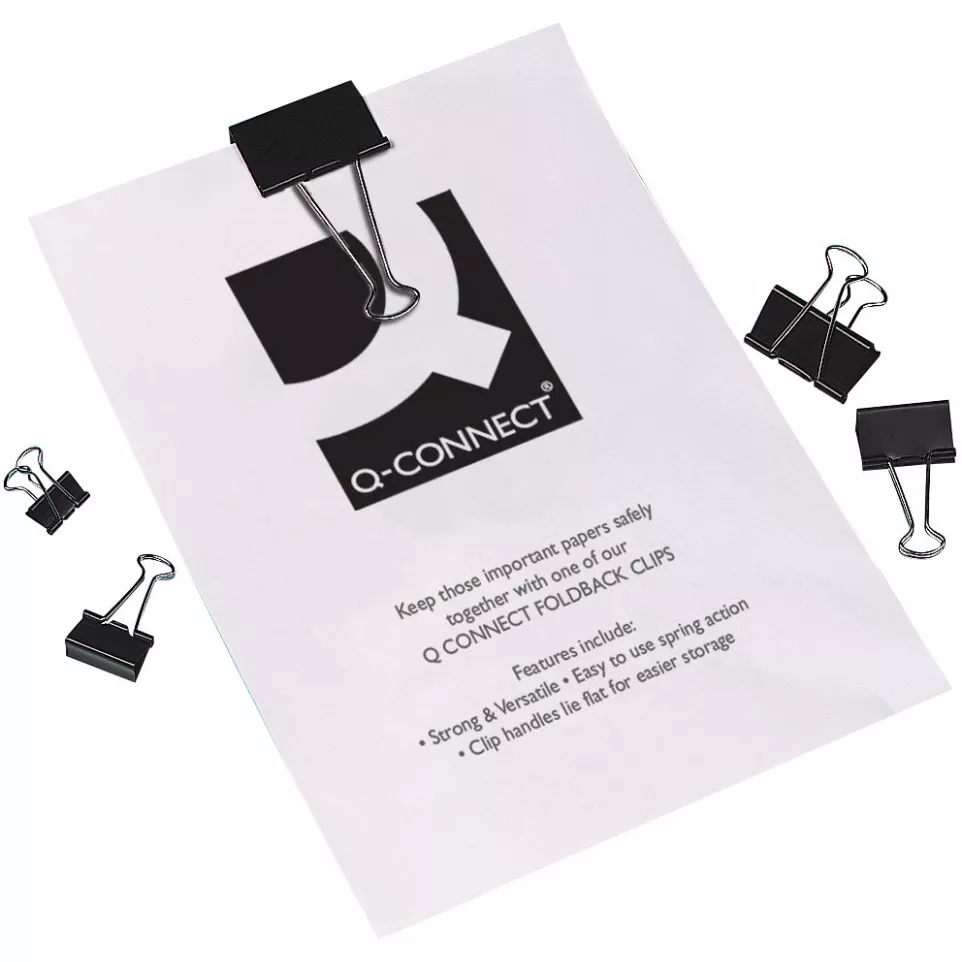 Q-CONNECT foldbackclip, zwart, 19 mm,...
