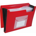 Q-CONNECT expanding file A4 polypropylene 13 pockets elastic closure red