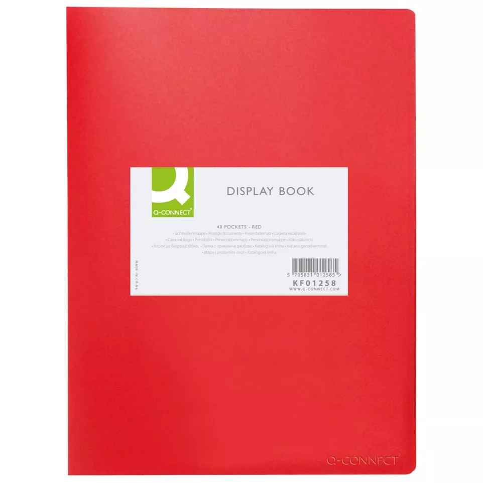 Q-CONNECT Display Book A4 40 Pockets Red