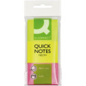 Q-CONNECT Quick Notes, ft 38 x 51 mm, 50 vel, etui van 3 blokken in neonkleuren
