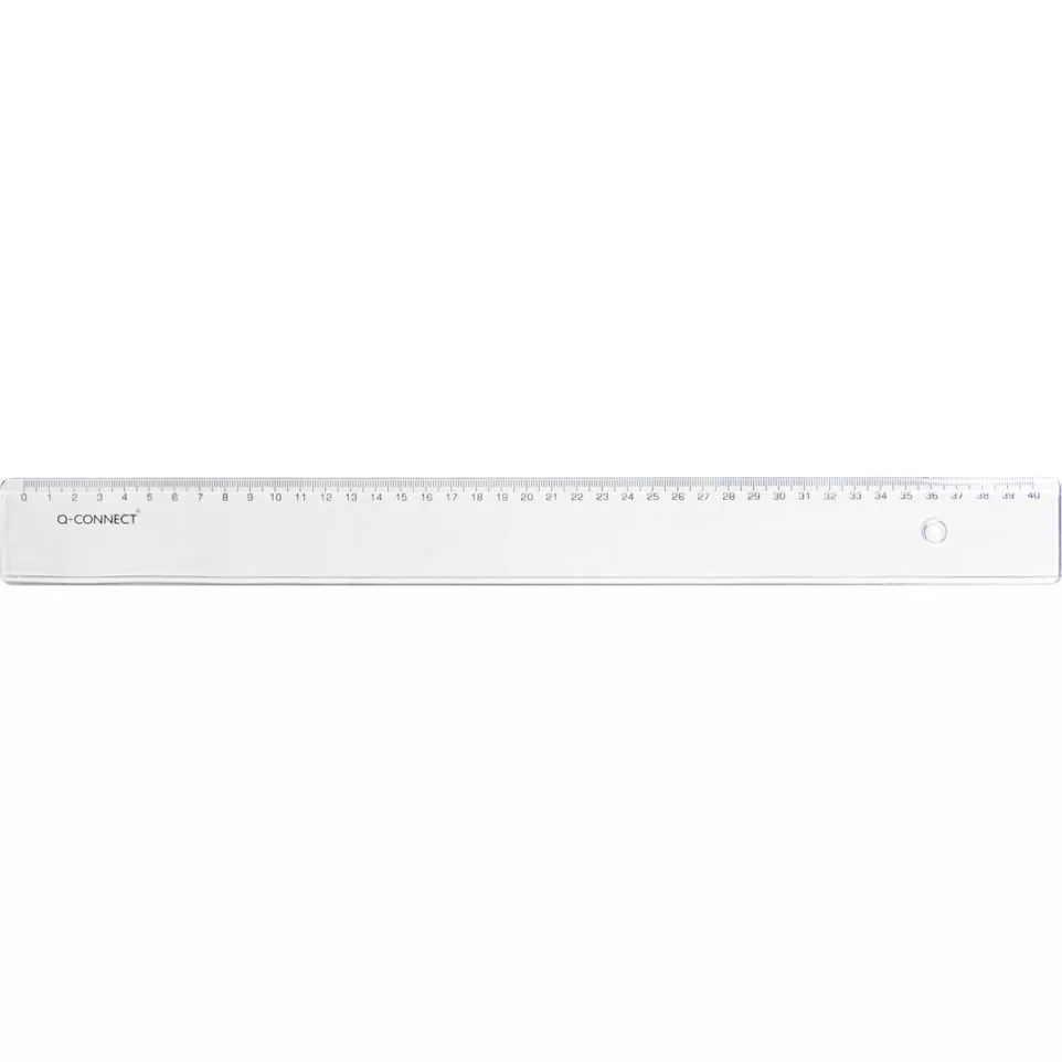 Q-CONNECT Plastic Ruler in Case 40 cm