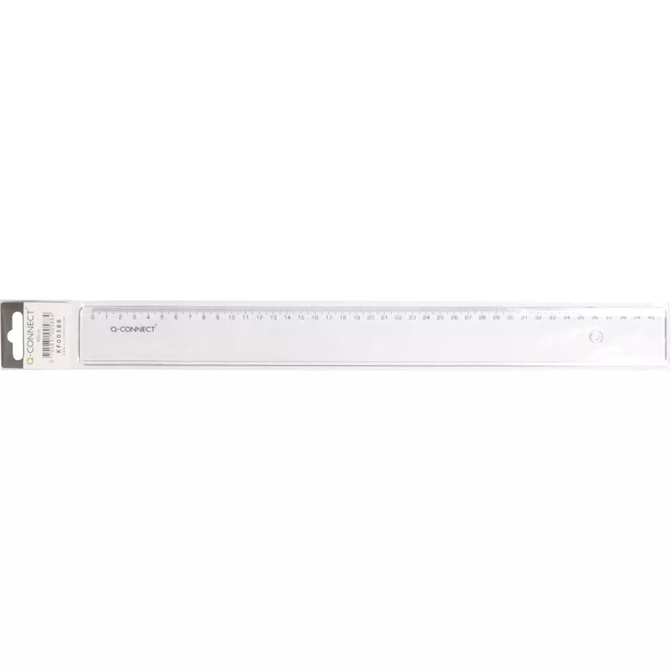 Q-CONNECT Plastic Ruler in Case 40 cm