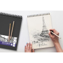 Oxford cahier de croquis, 100 g/m², ft A5, noir, 50 feuilles