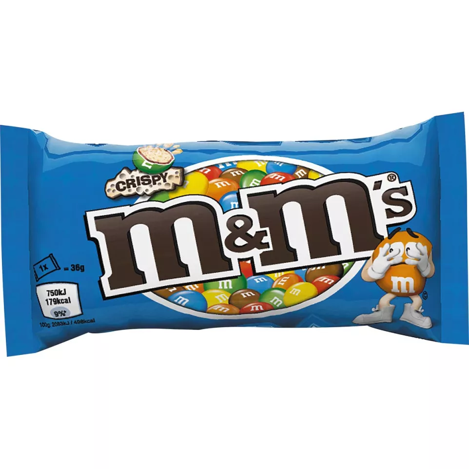 M&M's crispy, zakje van 36 g, pak van...