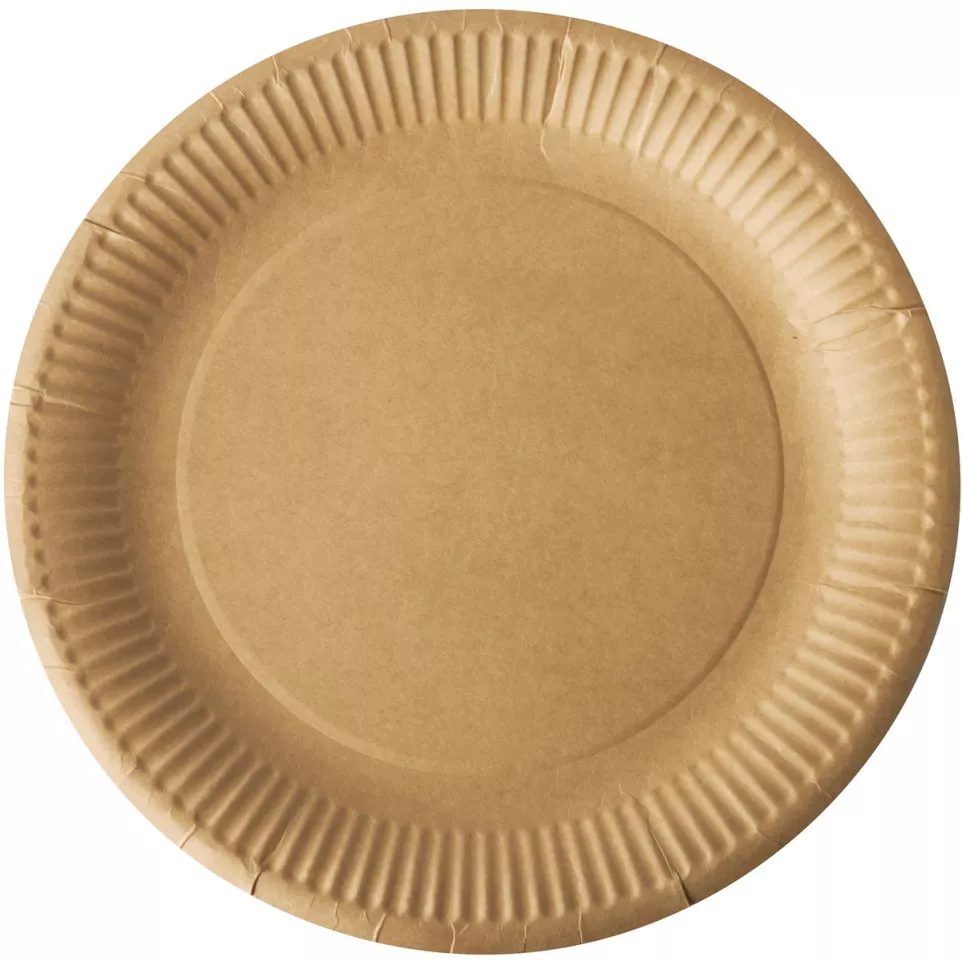 Assiette "pure", ronde, brune,...