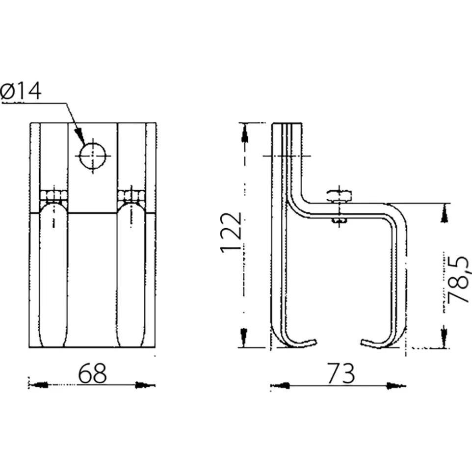 Wall bracket for sliding doors ROB...