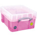 Really Useful Box 18 Litre XL Pink Transparent Storage Box