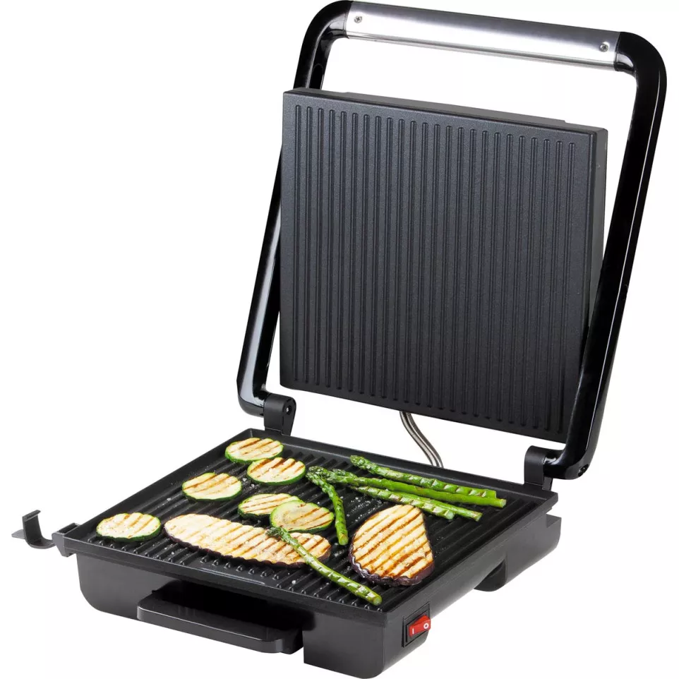 Domo grill multifonctionnel, inox, noir