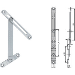 Aluminium kompas 907/17 voor 17 tot 18,5mm speling en 16mm minimale breedte van PVC valraam lengte 150mm F1 / pce