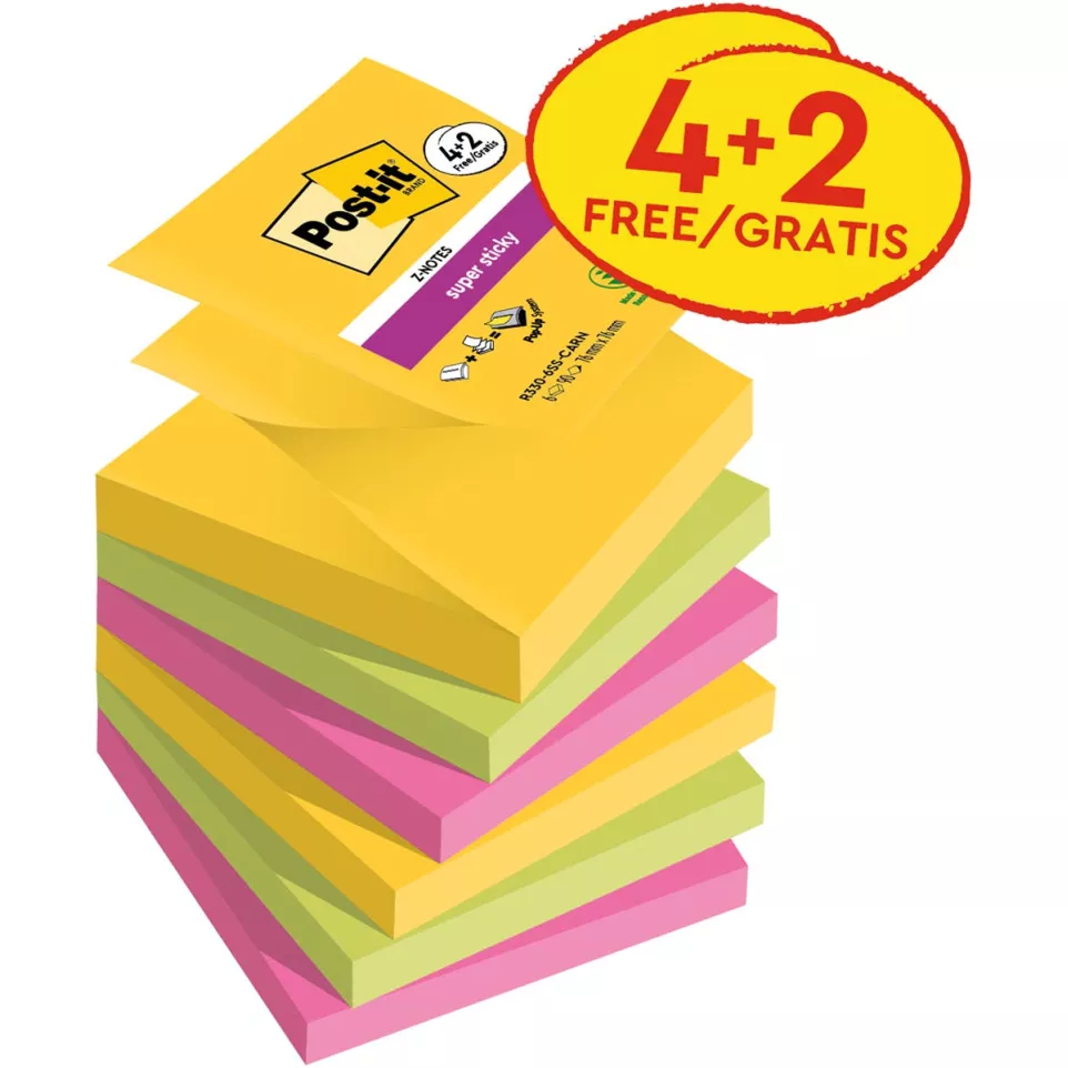 Post-it Super Sticky Z-notes...
