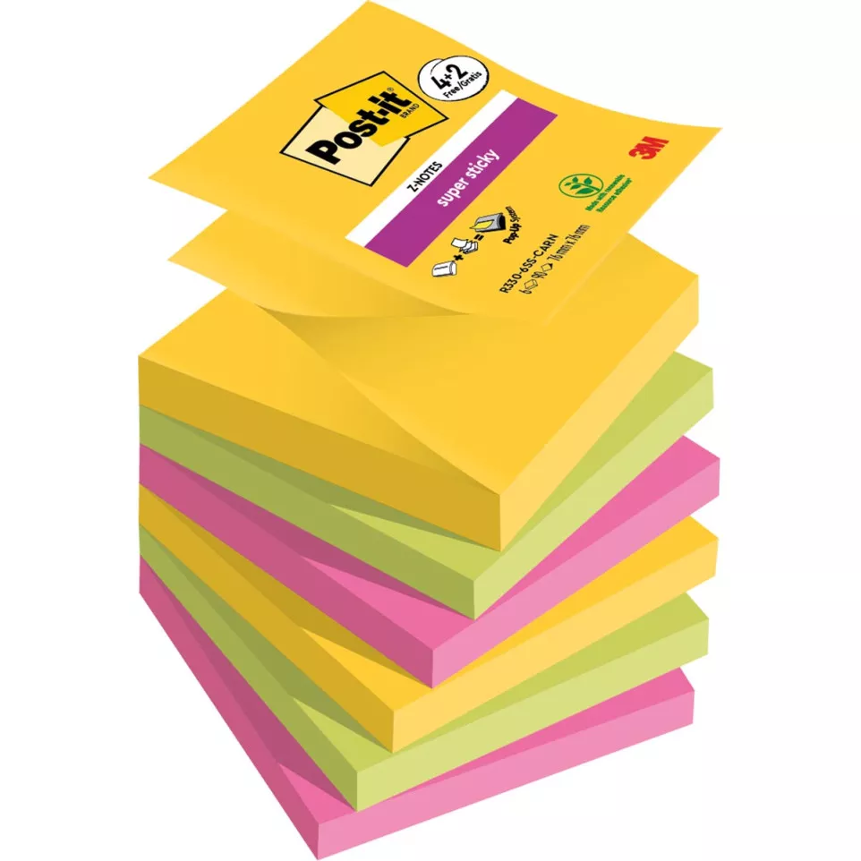 Post-it Super Sticky Z-notes...