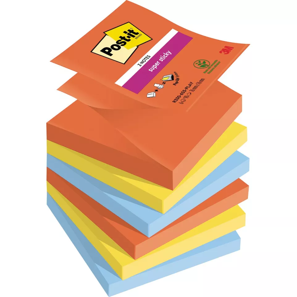 Post-it Super Sticky z-notes Playful,...