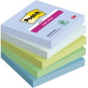 Post-it Super Sticky notes Oasis, 90 vel, ft 76 x 76 mm, geassorteerde kleuren, pak van 5 blokken