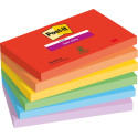 Post-it Super Sticky notes Playful, 90 vel, ft 76 x 127 mm, geassorteerde kleuren, pak van 6 blokken