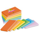 Post-it Super Sticky notes Playful, 90 vel, ft 76 x 127 mm, geassorteerde kleuren, pak van 6 blokken