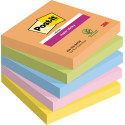 Post-it Super Sticky notes Boost, 90 vel, ft 76 x 76 mm, geassorteerde kleuren, pak van 5 blokken