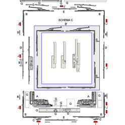 Profielset voor GU-966/200 mZ Se vleugelbreedte 1351-1600 mm en nachtschoot 3500 mm crème / pce
