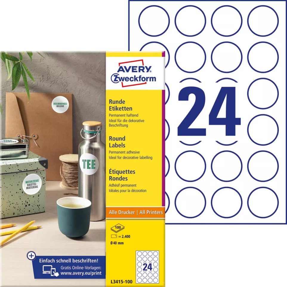 Avery Zweckform Round Labels 40 mm...