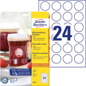 Avery Zweckform Round Removable Labels 40 mm White 240 Labels 10 Sheets