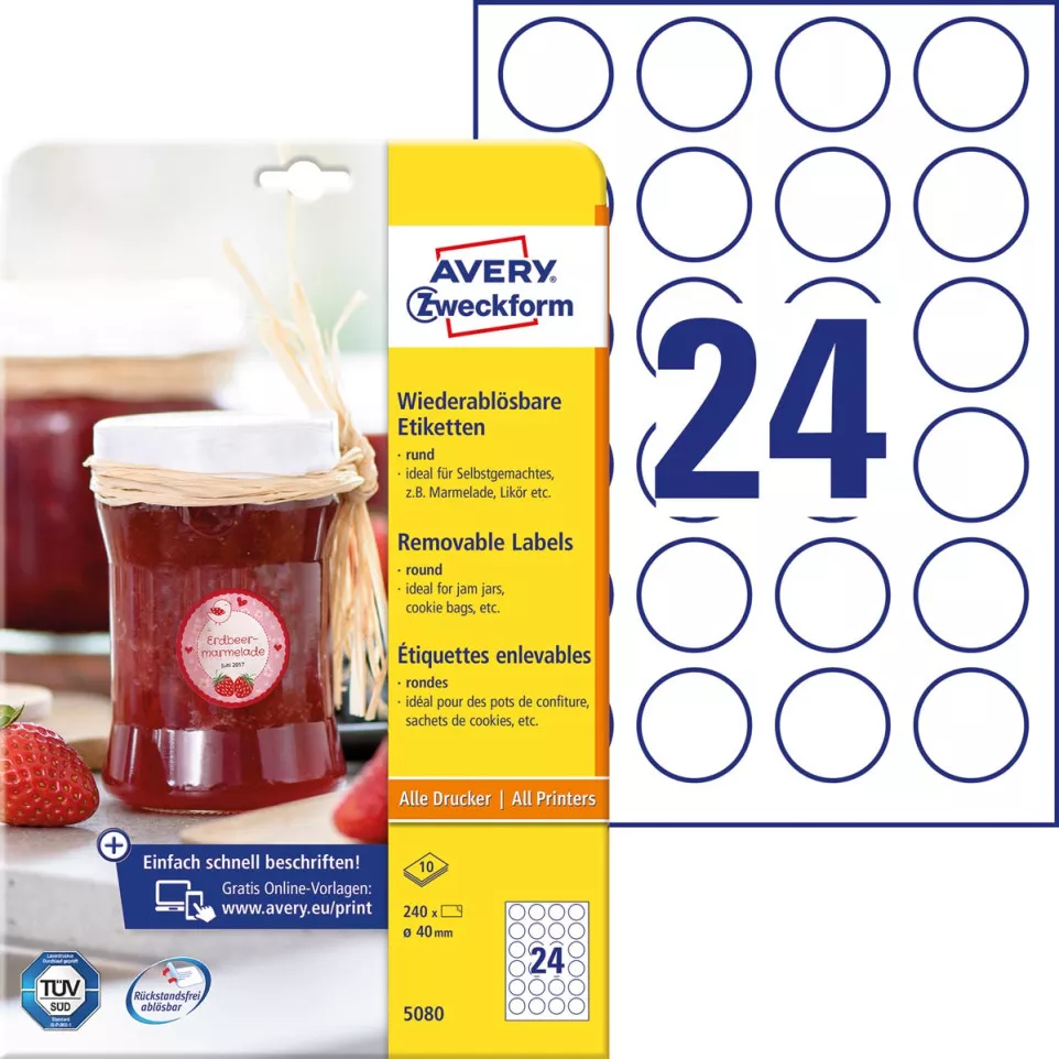 Avery Zweckform Round Removable...