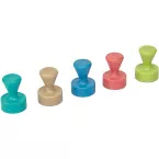 MAUL Neodymium Pin-Shaped Magnet Diameter 12mm 1.5kg Pack of 10 Assorted for Whiteboard