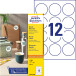 Avery Zweckform round labels 60 mm diameter white permanent adhesive 120 labels 10 sheets