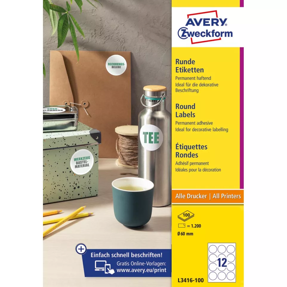 Avery Zweckform ronde etiketten,...