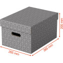 Esselte Home boîte à archives,  ft 26,5 x 36,5 x 20,5 cm, gris, paquet de 3 pièces