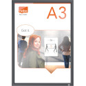 Nobo Impression clicklijst, ft A3, met grijs frame