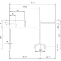 Top Guide Rail 11100 Aluminum Screw-On for Sliding and Lift-and-Slide Doors with Opening Profile Max Thickness 70mm