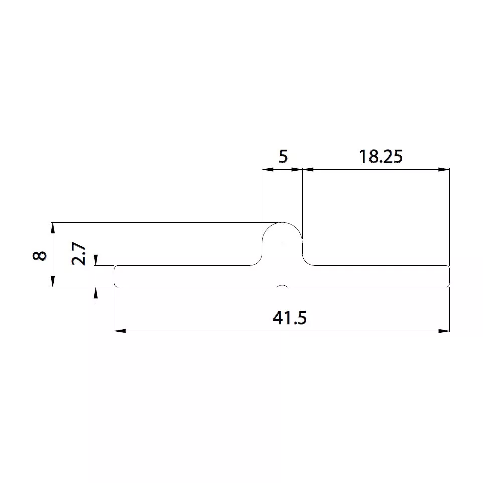 Bodemrail 8966 Aluminium Vlakke...