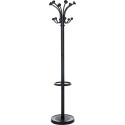 MAULnubis Coat Stand with 20 Hooks and Umbrella Holder Black Height 175 cm