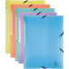 Exacompta Chromaline elastomap met 3 kleppen, met rugetiket, geassorteerde pastelkleuren