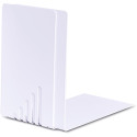 MAUL Serre-livres métall., étroits, 14x8,5x14cm, set de 2 pcs, blanc