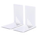 MAUL Serre-livres métall., étroits, 14x8,5x14cm, set de 2 pcs, blanc