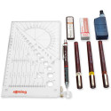 Rotring college set de 9 Isograph 0,25 mm/ 0,35 mm/ 0,5 mm