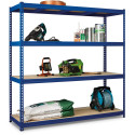 Avasco rek Robus 400, ft 180 x 180 x 60 cm, 4 legborden, uit metaal, blauw