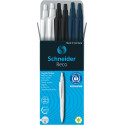 Schneider stylo bille Reco, pointe moyenne, couleurs assorties, boîte de 6 pièces