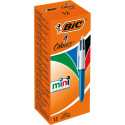BIC 4 Colours in 1 Mini Ballpoint Pen, Medium Point, Classic Ink Colors, Blue Barrel
