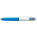 BIC 4 Colours in 1 Mini Ballpoint Pen, Medium Point, Classic Ink Colors, Blue Barrel