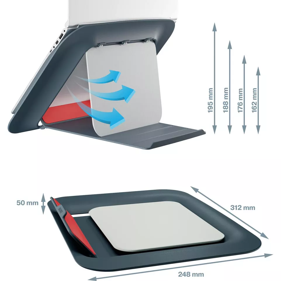 Leitz Ergo Cosy laptopstandaard, 80 %...